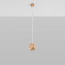 Lampe suspendue en bois 1 lampes 12x12x120cm Sollux
