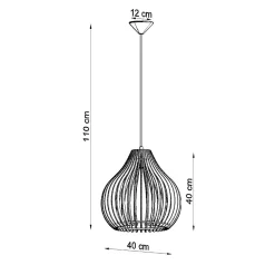 Lampe suspendue en bois 1 lampes 40x40x110cm Sollux