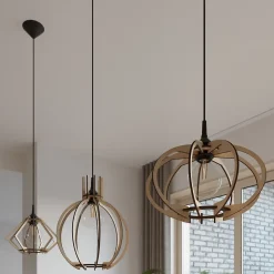 Lampe suspendue en bois 1 lampes 28x17x100cm Sollux