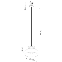 Lampe suspendue en bois/acier 1 ampoule 3000K - 29.5x29.5x130cm Sollux