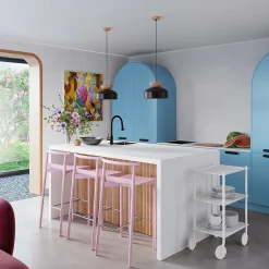 Lampe suspendue en bois/acier 1 ampoule 4000K - 29.5x29.5x130cm Sollux