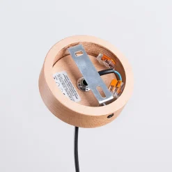 Lampe suspendue en bois/acier 1 ampoule 4000K - 29.5x29.5x130cm Sollux