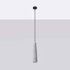 Lampe suspendue en béton 1 ampoule 3000K - 8x8x125cm Sollux