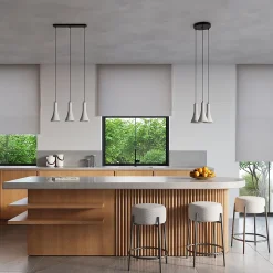 Lampe suspendue en béton 3 ampoules 4000K - 46x12x110cm Sollux