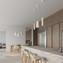 Lampe suspendue en céramique 1 ampoule 4000K - 16x16x128cm Sollux