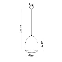 Lampe suspendue en céramique 1 ampoule 3000K - 30x30x122cm Sollux