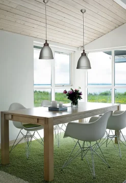 Lampe suspendue en métal 'Pinhead' avec élément supérieur en optique bois