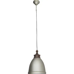 Lampe suspendue en métal 'Pinhead' avec élément supérieur en optique bois