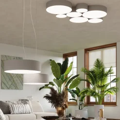 Lampe suspendue en PVC 3 ampoules 3000K - 45x45x111cm Sollux