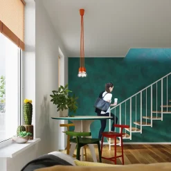 Lampe suspendue en PVC 1 ampoule 4000K - 9x9x90cm Sollux