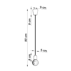 Lampe suspendue en PVC 1 lampes 9x9x90cm Sollux