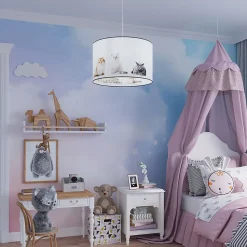 Lampe suspendue en PVC 1 lampes 40x40x95cm Sollux