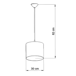 Lampe suspendue en PVC 1 lampes 30x30x82cm Sollux