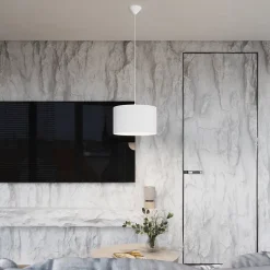 Lampe suspendue en tissu/PVC 1 ampoule 3000K - 30x30x88cm Sollux