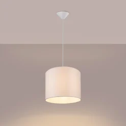 Lampe suspendue en tissu/PVC 1 ampoule 3000K - 30x30x88cm Sollux