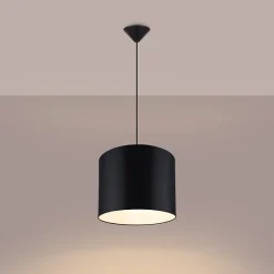 Lampe suspendue en tissu/PVC 1 ampoule 3000K - 30x30x88cm Sollux