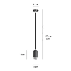 Lampe suspendue FUMIKO 1 BL/CHROME, Emibig Lighting, Fabriqué en EU