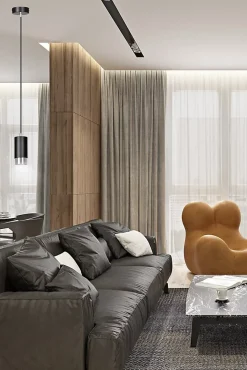 Lampe suspendue FUMIKO 1 BL/CHROME, Emibig Lighting, Fabriqué en EU