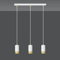 Lampe suspendue FUMIKO 3 WH/GOLD, Emibig Lighting, Fabriqué en EU
