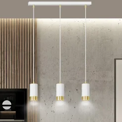 Lampe suspendue FUMIKO 3 WH/GOLD, Emibig Lighting, Fabriqué en EU
