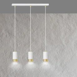 Lampe suspendue FUMIKO 3 WH/GOLD, Emibig Lighting, Fabriqué en EU