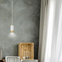 Lampe suspendue FUMIKO 1 WH/GOLD, Emibig Lighting, Fabriqué en EU