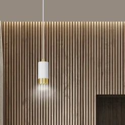 Lampe suspendue FUMIKO 1 WH/GOLD, Emibig Lighting, Fabriqué en EU