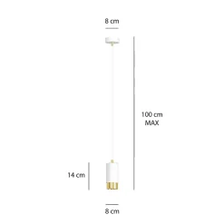 Lampe suspendue FUMIKO 1 WH/GOLD, Emibig Lighting, Fabriqué en EU