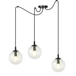 Lampe suspendue GIGI 3 BL TRANSPARENT, Emibig Lighting, Fabriqué en EU