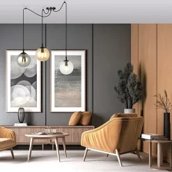 Lampe suspendue GIGI 3 BL MIX, Emibig Lighting, Fabriqué en EU