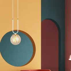 Lampe suspendue GLAM 1 WHITE/MIODOWY, Emibig Lighting, Fabriqué en EU