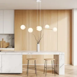 Lampe suspendue GRAVITY 6 WH GOLD, Emibig Lighting, Fabriqué en EU