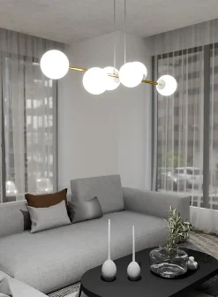 Lampe suspendue GRAVITY 6 WH GOLD, Emibig Lighting, Fabriqué en EU