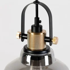 Lampe suspendue industrielle verre fumé - Linz