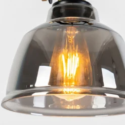 Lampe suspendue industrielle verre fumé - Linz