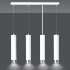 Lampe suspendue KIBO 4 WH/CHROME, Emibig Lighting, Fabriqué en EU