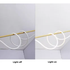 Lampe Suspendue Moderne Néon Ondulant SALSA avec Support Métal Doré - 360 - 45W - 4000K Blanc Neutre