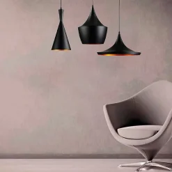 Lampe suspendue noire nordique, moderne et minimaliste pour restaurant, café, bar et décoration industrielle E27