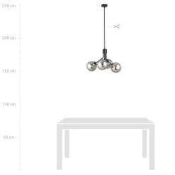 Lampe suspendue NOVA 4 BLACK/GRAFIT, Emibig Lighting, Fabriqué en EU