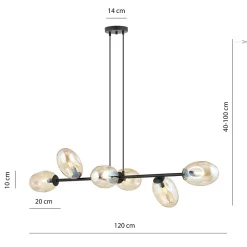 Lampe suspendue PANDORA 6 BL MIODOWY, Emibig Lighting, Fabriqué en EU