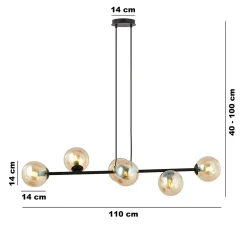 Lampe suspendue ROSSI 6 BL MIODOWY, Emibig Lighting, Fabriqué en EU