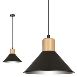 Lampe suspendue ROWEN 1 BLACK, Emibig Lighting, Fabriqué en EU