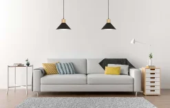 Lampe suspendue ROWEN 1 BLACK, Emibig Lighting, Fabriqué en EU