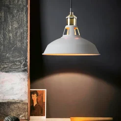 Lampe Suspendue Rétro Industrielle Vintage en Métal Blanc E27, Idéale pour Salle à Manger, Restaurant et Salon
