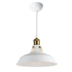 Lampe Suspendue Rétro Industrielle Vintage en Métal Blanc E27, Idéale pour Salle à Manger, Restaurant et Salon