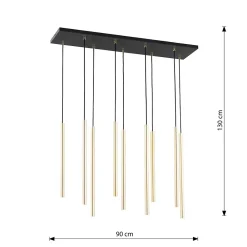 Lampe suspendue SELTER 9 GOLD, Emibig Lighting, Fabriqué en EU