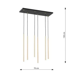 Lampe suspendue SELTER 6 GOLD, Emibig Lighting, Fabriqué en EU