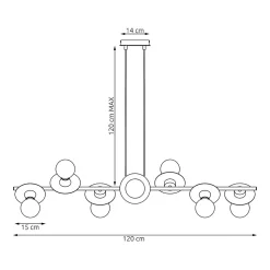 Lampe suspendue TOKEN 8 BL ORANGE , Emibig Lighting, Fabriqué en EU