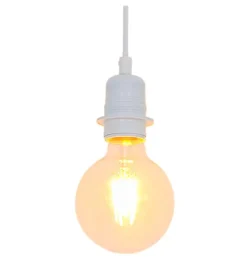 Lampe suspension design en métal blanc Compatible ampoule LED E27