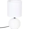 Lampe Timeo blanche striée - céramique H25 cm - Atmosphera